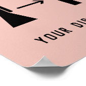 Salon Business Covid Physical Distance Pink Poster (Hoek)