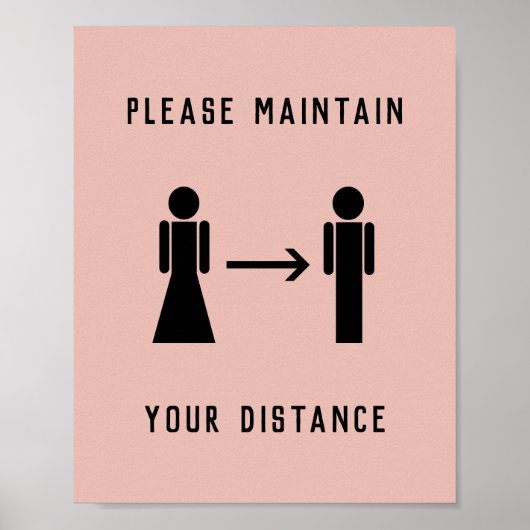 Salon Business Covid Physical Distance Pink Poster (Voorkant)