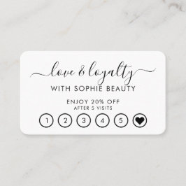 Salon Business Modern Monogram Script Loyalty Card