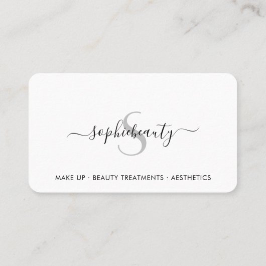 Salon Business Modern Monogram Script Loyalty Card (Achterkant)