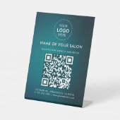 Salon Business QR-code en Logo Reclamebord Met Voetstuk (Voorkant)