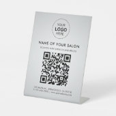 Salon Business QR-code en Logo Reclamebord Met Voetstuk (Voorkant)