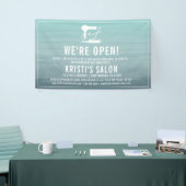 Salon Business We zijn open Aqua Ombre Spandoek (Beurs)