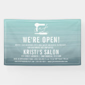 Salon Business We zijn open Aqua Ombre Spandoek (Horizontaal)