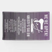 Salon Business We zijn open Paarse Ombre Spandoek (Horizontaal)