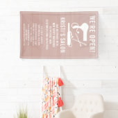 Salon Business We're Open Blush Ombre Spandoek (Insitu)