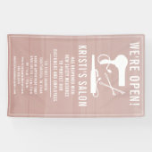 Salon Business We're Open Blush Ombre Spandoek (Horizontaal)