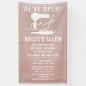 Salon Business We're Open Blush Ombre Spandoek (Verticaal)