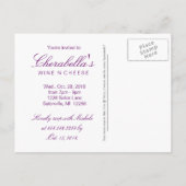 Salon Butterfly Briefkaart Invitation Paars Silver (Achterkant)