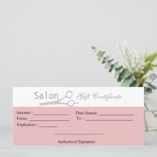 Salon Cadeaubon (Staand voorkant)