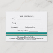 Salon Cadeaubon Kortingskaartje (Achterkant)