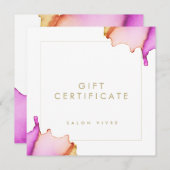 Salon Cadeaubon Modern Minimalistische Waterverf (Voorkant / Achterkant)