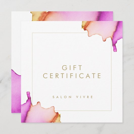 Salon Cadeaubon Modern Minimalistische Waterverf (Voorkant / Achterkant)