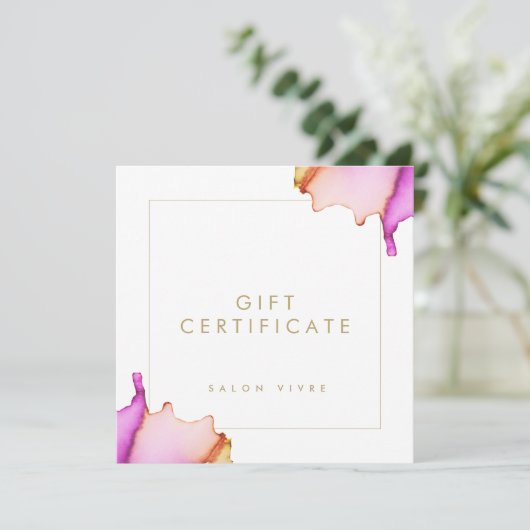 Salon Cadeaubon Modern Minimalistische Waterverf (Staand voorkant)