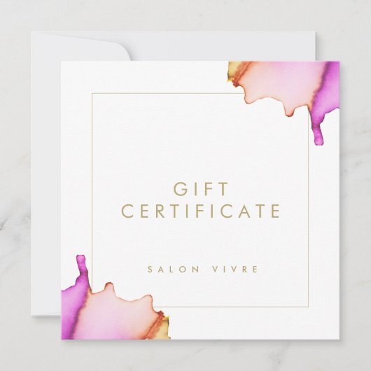 Salon Cadeaubon Modern Minimalistische Waterverf (Voorkant)