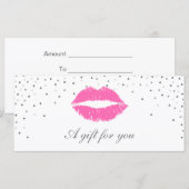 Salon Cadeaubon | Roze zilver-Confetti (Voorkant / Achterkant)