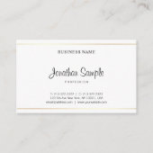 Salon Calligraphy Script Elegant Plain Modern Luxe Visitekaartje (Voorkant)