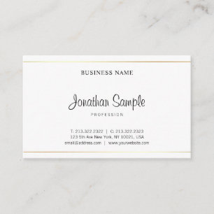 Salon Calligraphy Script Elegant Plain Modern Luxe Visitekaartje