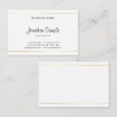 Salon Calligraphy Script Modern Elegant Plain Luxe Visitekaartje (Voorkant / Achterkant)