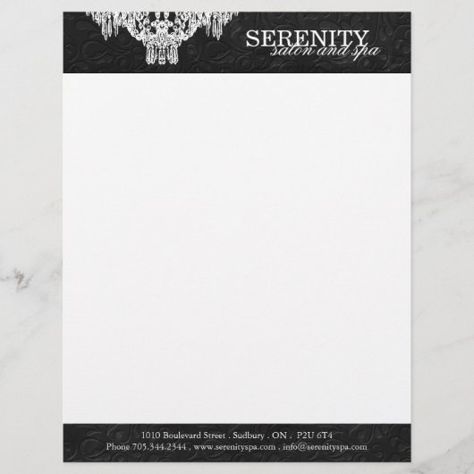 Salon Chandelier Letterhead Custom Briefhoofd (Voorkant)