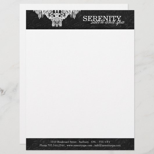 Salon Chandelier Letterhead Custom Briefhoofd (Voorkant / Achterkant)