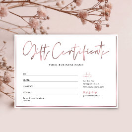 Salon Chic Roos Gold Logo Trendy Gift Certificate