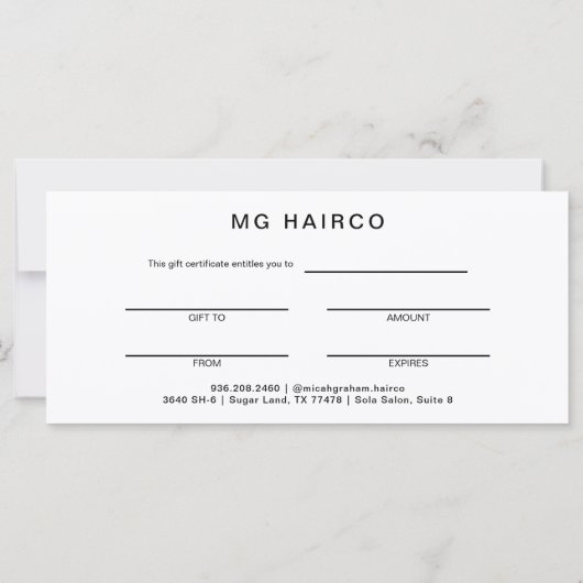 Salon Customer Black Cadeaubon (Achterkant)