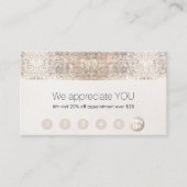 Salon Customer Loyalty 6 Punch Silver Sequin (Voorkant)