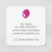 Salon Cuts | Hair Stylist Vierkante Visitekaartje (Achterkant)
