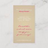 Salon Day Spa Massage Therapist Super Visitekaartj Visitekaartje (Achterkant)