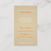 Salon Day Spa Massage Therapist Super Visitekaartj Visitekaartje (Achterkant)