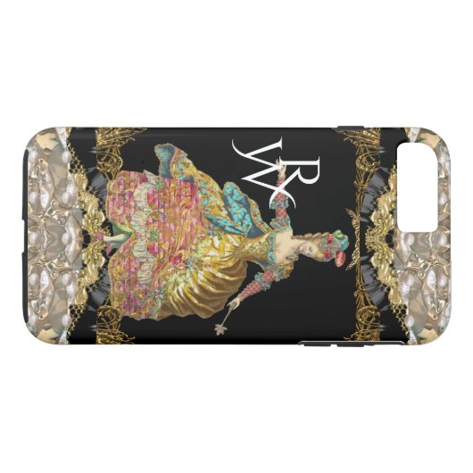 Salon de Liquid VII French Rococo Monogram Case-Mate iPhone Case (Achterkant (Horizontaal))