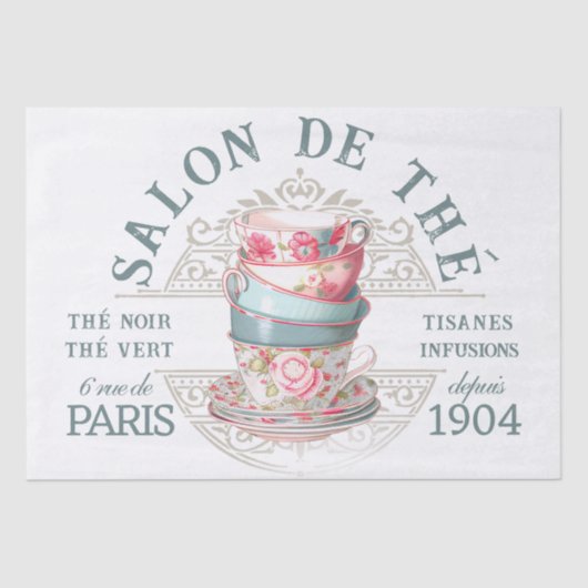 Salon de Thé Tearoom Franse ontkoppeling van vogel Tissuepapier (Voorkant)
