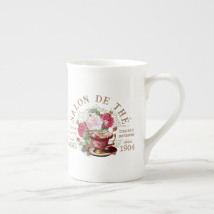 Salon de Thé Tearoom Franse Roos Theekop Rode Thee Porselein Kop