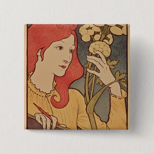 Salon des Cent, 1894 Vierkante Button 5,1 Cm (Voorkant)