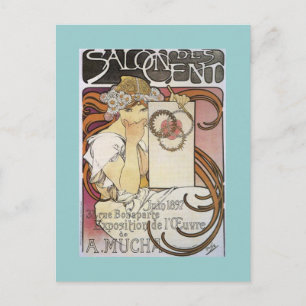 Salon des Cent. ~ Alphonse Mucha Briefkaart