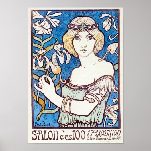 Salon des Cent, Art Nouveau cover door Paul Bertho Poster (Voorkant)