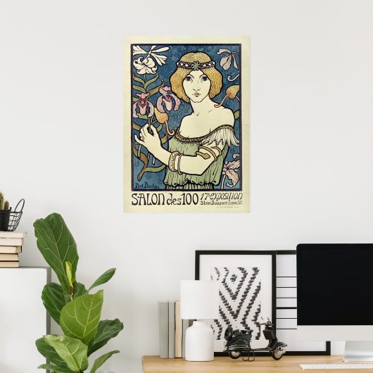Salon Des Cent door Paul Berthon Poster (Thuiskantoor)