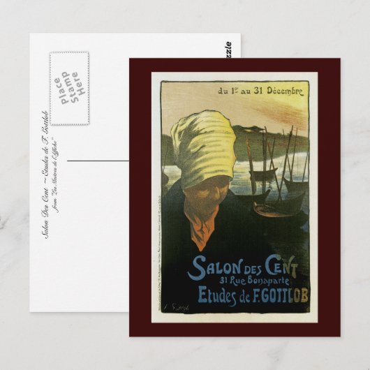 Salon Des Cent ~ Etudes de F. Gottlob Briefkaart (Voorkant / Achterkant)