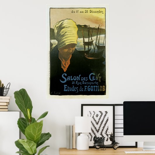 Salon Des Cent ~ Etudes de F. Gottlob Poster (Thuiskantoor)