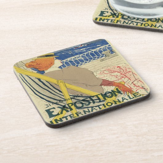 Salon des Cents by Toulouse Lautrec, Art Nouveau Bier Onderzetter (Linkerzijde)