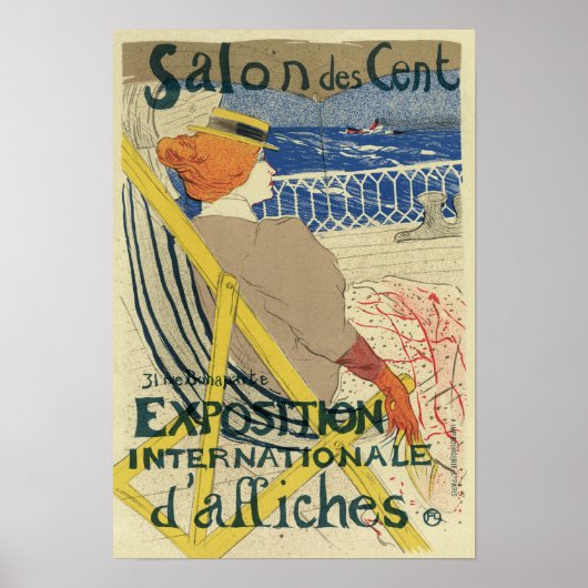 Salon des Cents by Toulouse Lautrec, Art Nouveau Poster (Voorkant)