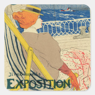 Salon des Cents van Toulouse Lautrec, Art Nouveau Vierkante Sticker