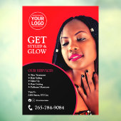 Salon Diensten Bewerkbare Aangepaste Raamfolie Raamsticker (Vel 3)