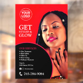 Salon Diensten Bewerkbare Aangepaste Raamfolie Raamsticker (Vel 2)