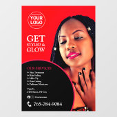 Salon Diensten Bewerkbare Aangepaste Ramenfolie Raamsticker (Vel)