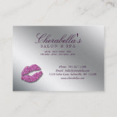 Salon Discount Card Beauty Lips Sparkle Paars Kortingskaartje (Achterkant)
