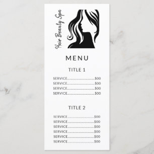 Salon eenvoudige zwart-wit prijs service menu