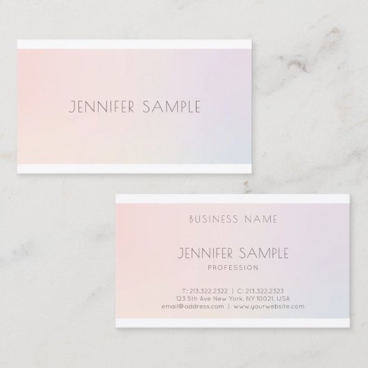 Salon Elegant Colors Modern Professional Plain Visitekaartje (Voorkant / Achterkant)