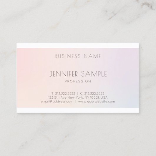 Salon Elegant Colors Modern Professional Plain Visitekaartje (Achterkant)